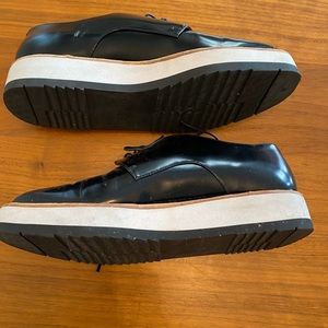 Vince Platform Oxford Leather Black Sz 7